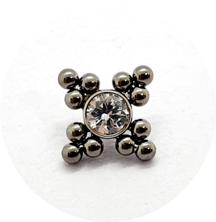 Labret Estrela Ornamental Zircônia 12B