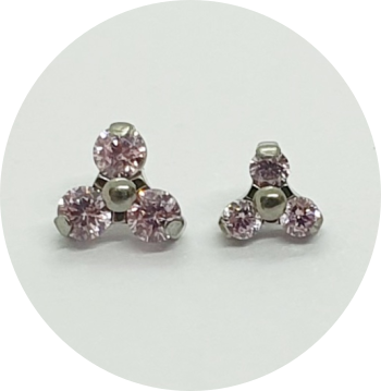Labret Trinity Zircônia Rosa