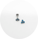 Labret Trinity Zircônia Azul com Chapa Central - Imagem 2
