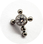 Labret Cruz com Zircônia Central 5B