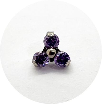 Labret Trinity Zircônia Lilás