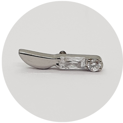 Labret Mini faca com Zircônia