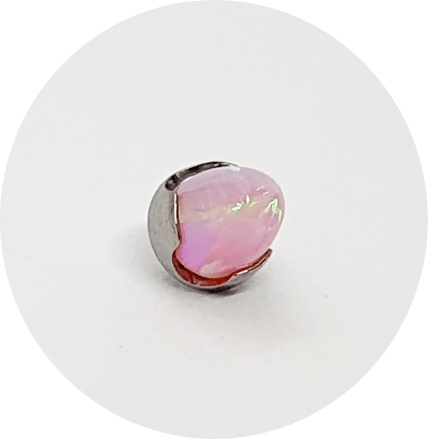 Labret Spike Opala Rosa Claro