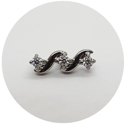Labret Zircônias torcidas 2P