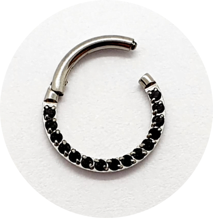 Segmento Articulado Zircônia Black Cravejada Frontal
