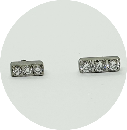 Labret Barra Craveja de Zircônias