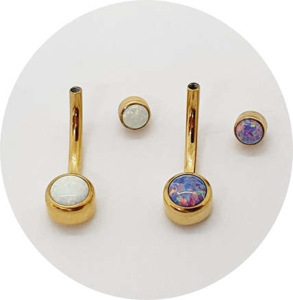 Banana Bell Opala Branca ou Lilás Flat PVD Gold