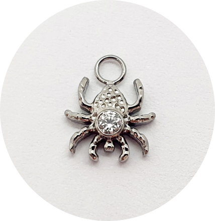 Pingente Aranha com Zircônia (Titânio)
