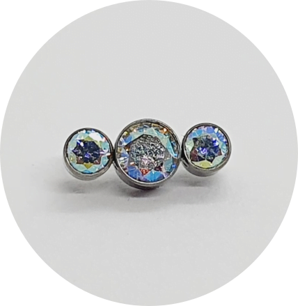 Labret Cristal Furta-cor 3P
