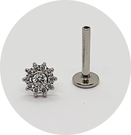 Labret Mini Flor Zircônia Push Pin