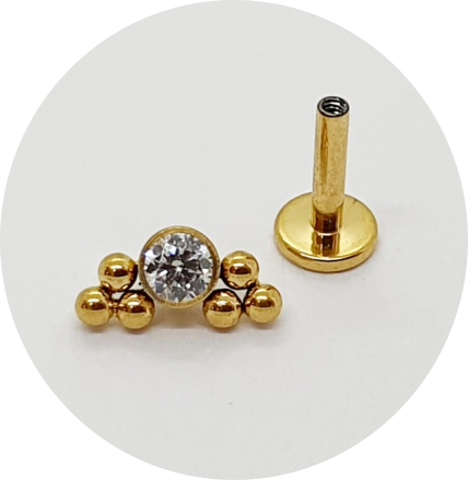 Labret Mini Zircônia PVD Gold 6B