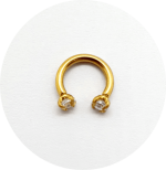 Barbel Circular com Zircônia Prongset PVD Gold - Imagem 2