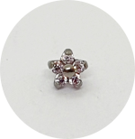Labret Flor Micro Zircônia Chapa Central - Várias Cores