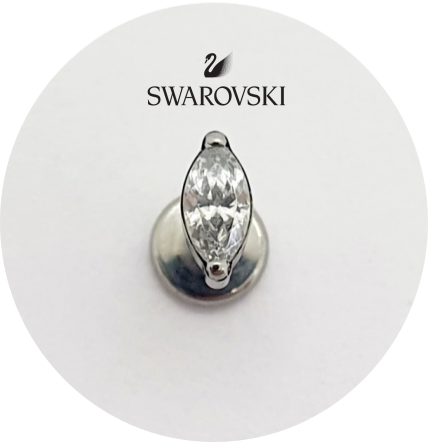 Labret Micro Zircônia Navete Single - Swarovski Assinada