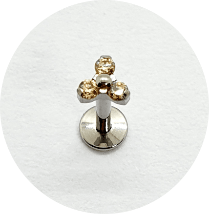 Labret Trinity Mini Zircônia Champagne